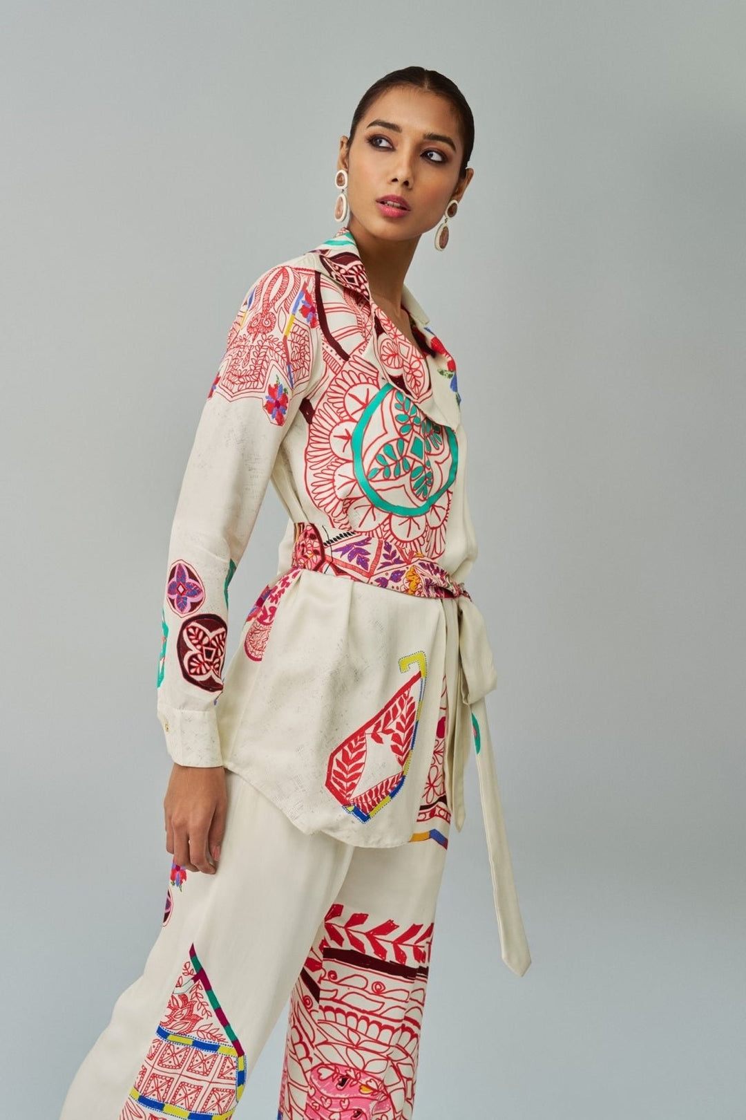 Ivory Paisley Print Co Ord Set Saaksha & Kinni - Fabilicious Fashion