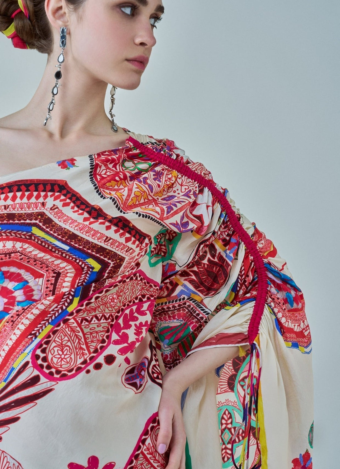 Ivory Paisley Print Kaftan Saaksha & Kinni - Fabilicious Fashion