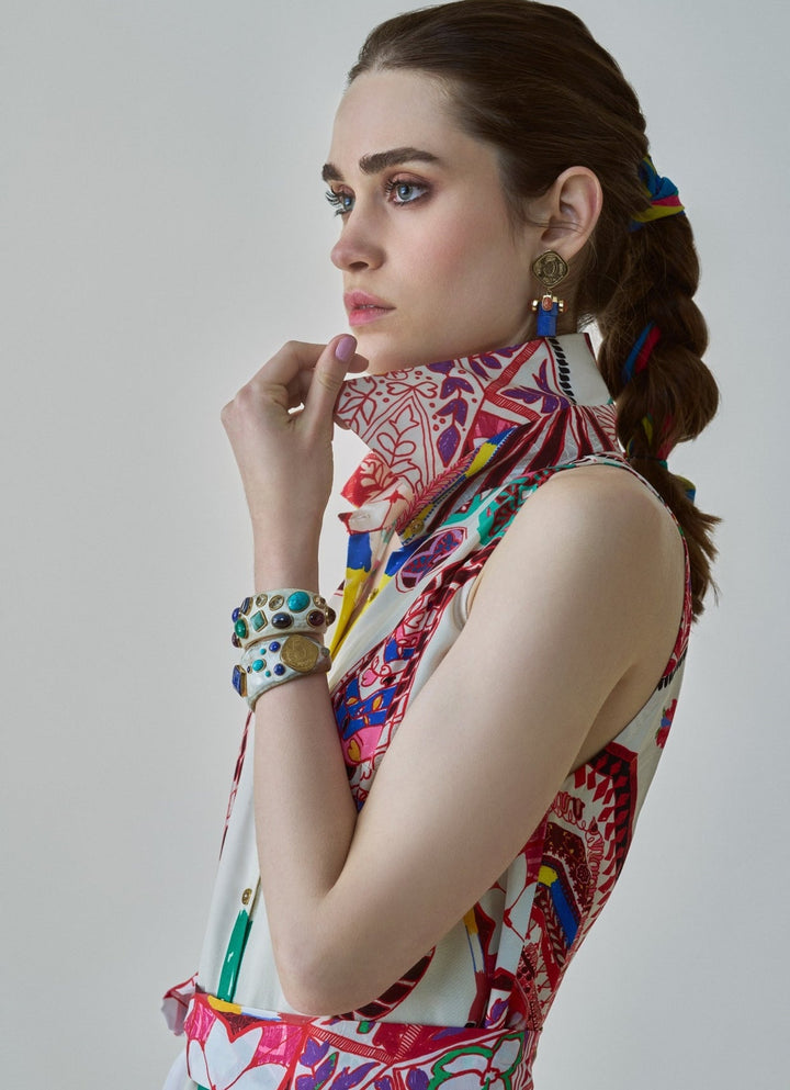 Ivory Paisley Print Shirt Dress Saaksha & Kinni - Fabilicious Fashion