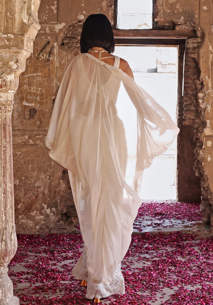 Ivory Pants Set With Cape Seema Thukral - Fabilicious Fashion