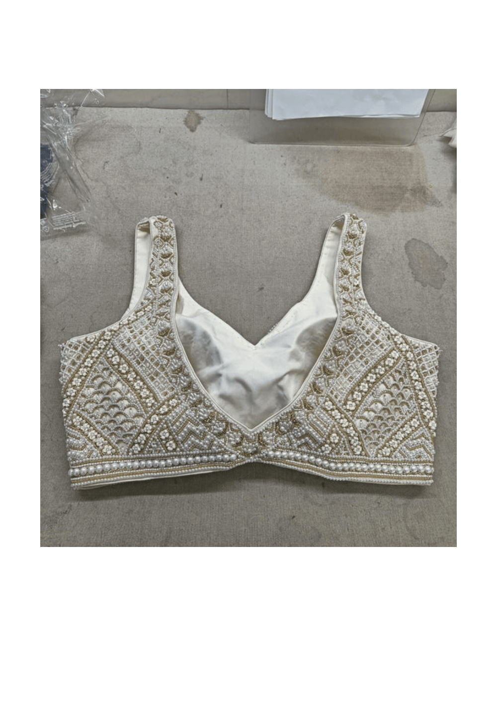 Ivory Pearl Blouse Anisha Shetty - Fabilicious Fashion