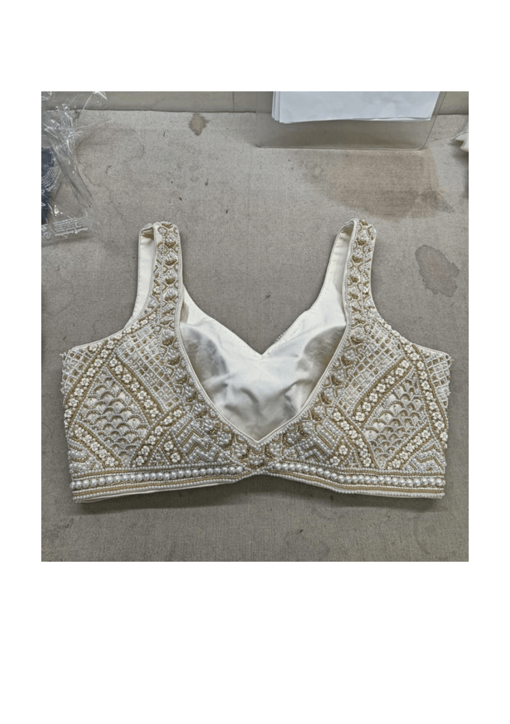 Ivory Pearl Blouse Anisha Shetty - Fabilicious Fashion