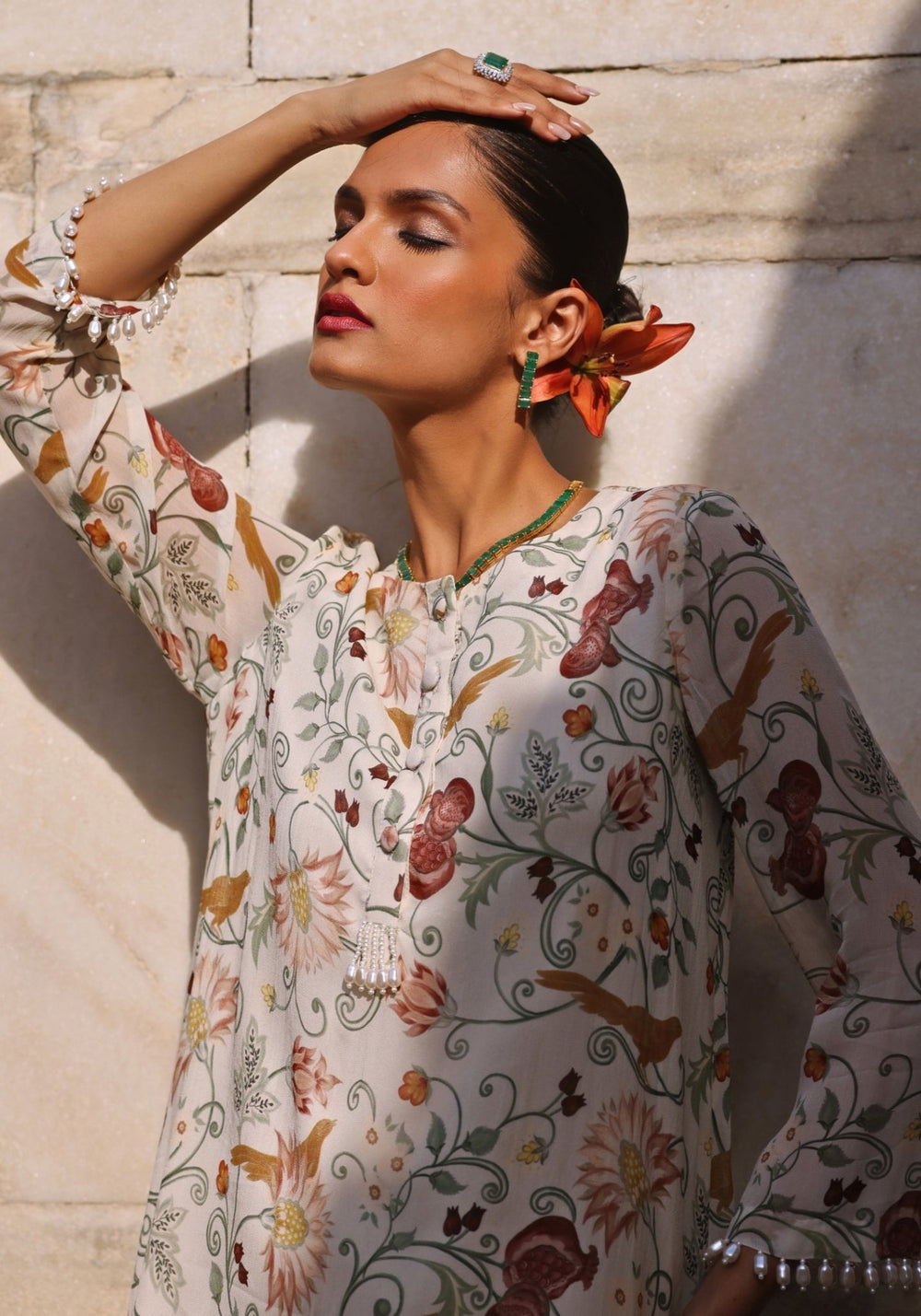 Ivory Printed Co-Ord Set Seema Thukral - Fabilicious Fashion