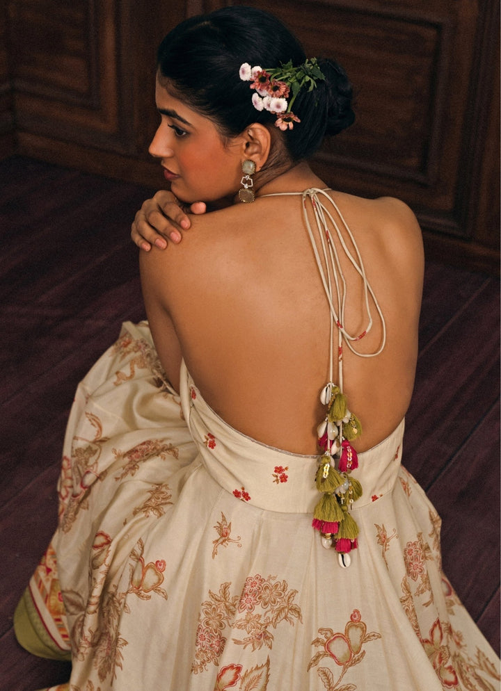 Paulmi and Harsh Ivory Printed Cotton Silk Anarkali SetFabilicious Fashion
