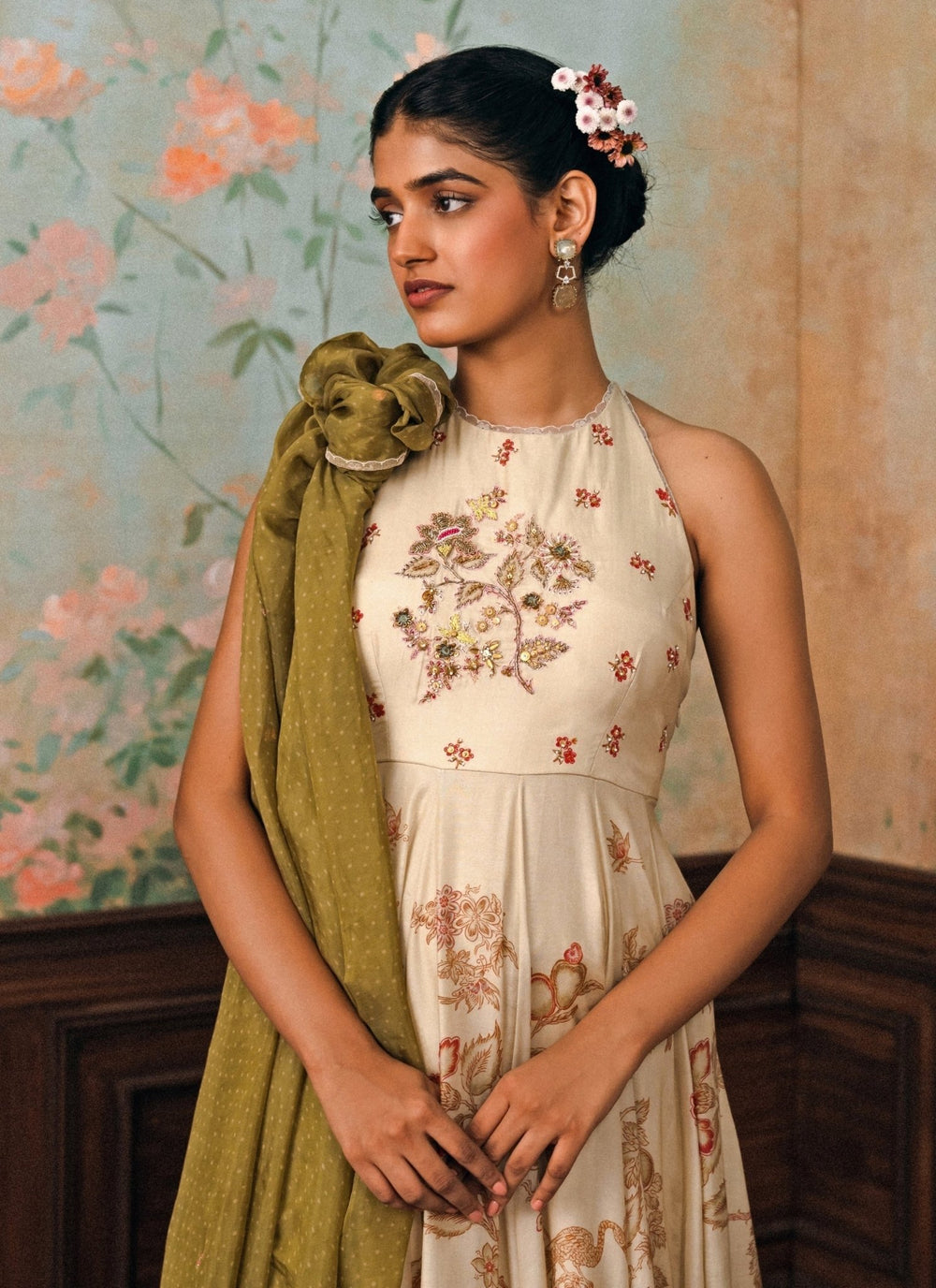 Paulmi and Harsh Ivory Printed Cotton Silk Anarkali SetFabilicious Fashion