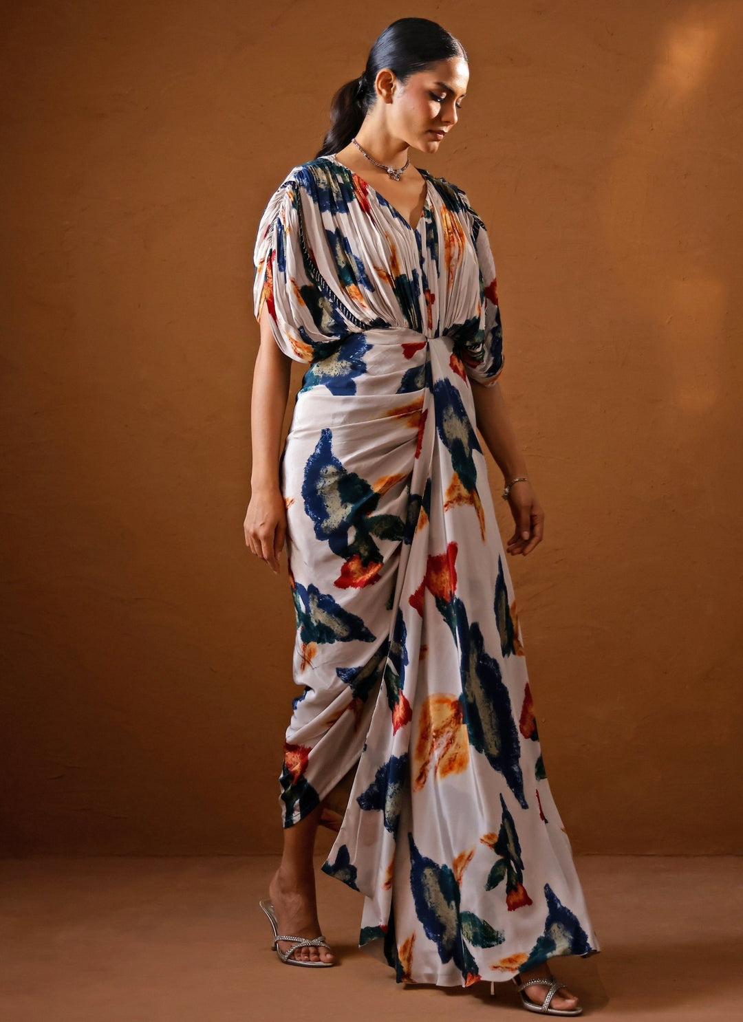 Studio Surbhi Ivory Printed Crepe Kaftan GownFabilicious Fashion