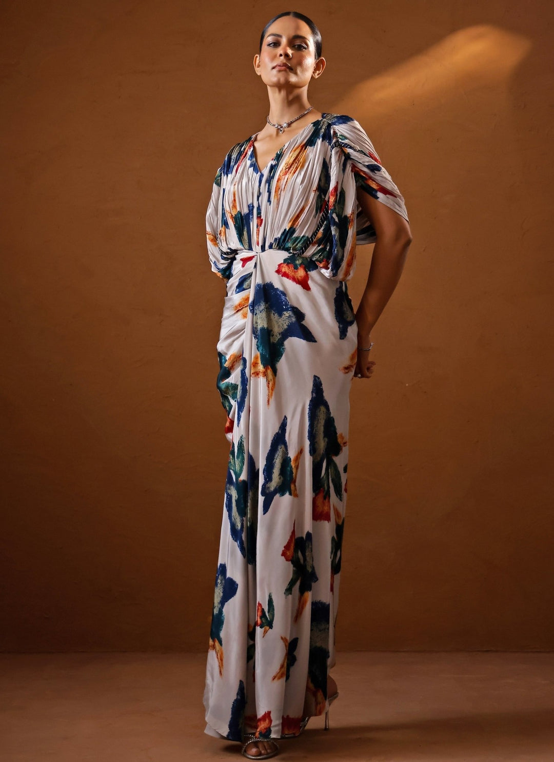Studio Surbhi Ivory Printed Crepe Kaftan GownFabilicious Fashion