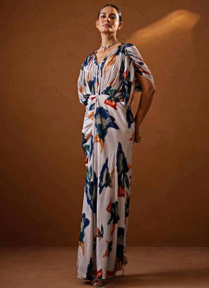 Studio Surbhi Ivory Printed Crepe Kaftan GownFabilicious Fashion
