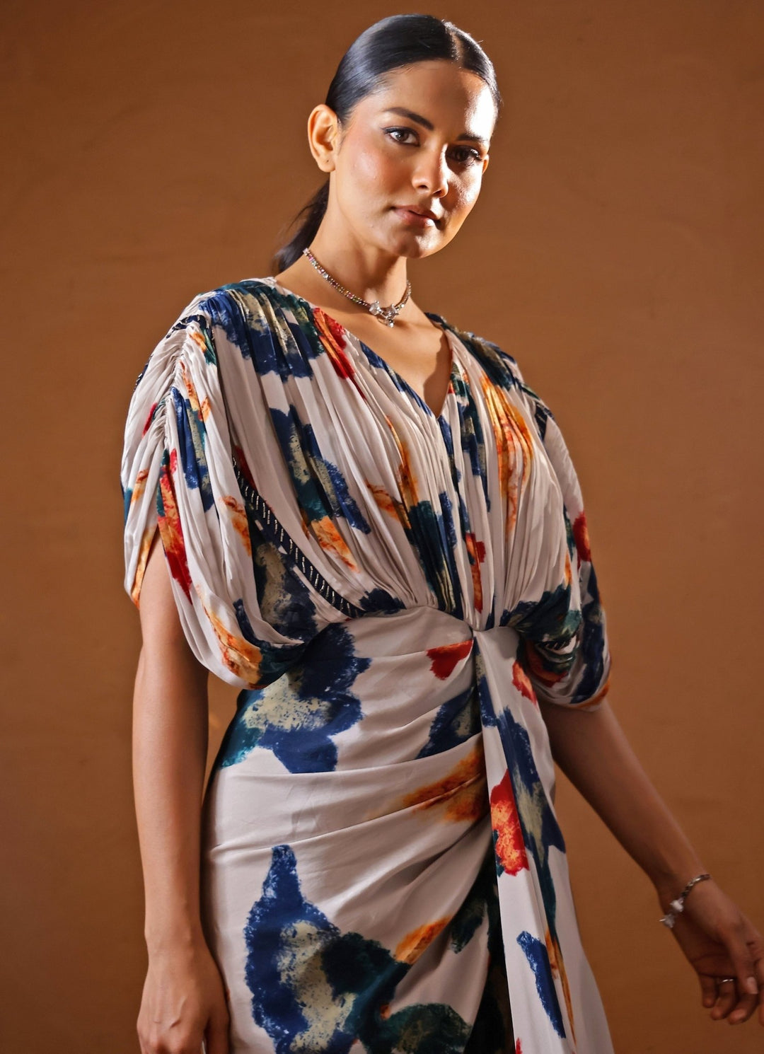 Studio Surbhi Ivory Printed Crepe Kaftan GownFabilicious Fashion