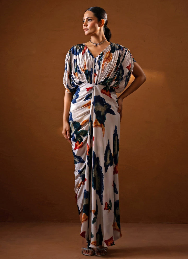 Studio Surbhi Ivory Printed Crepe Kaftan GownFabilicious Fashion