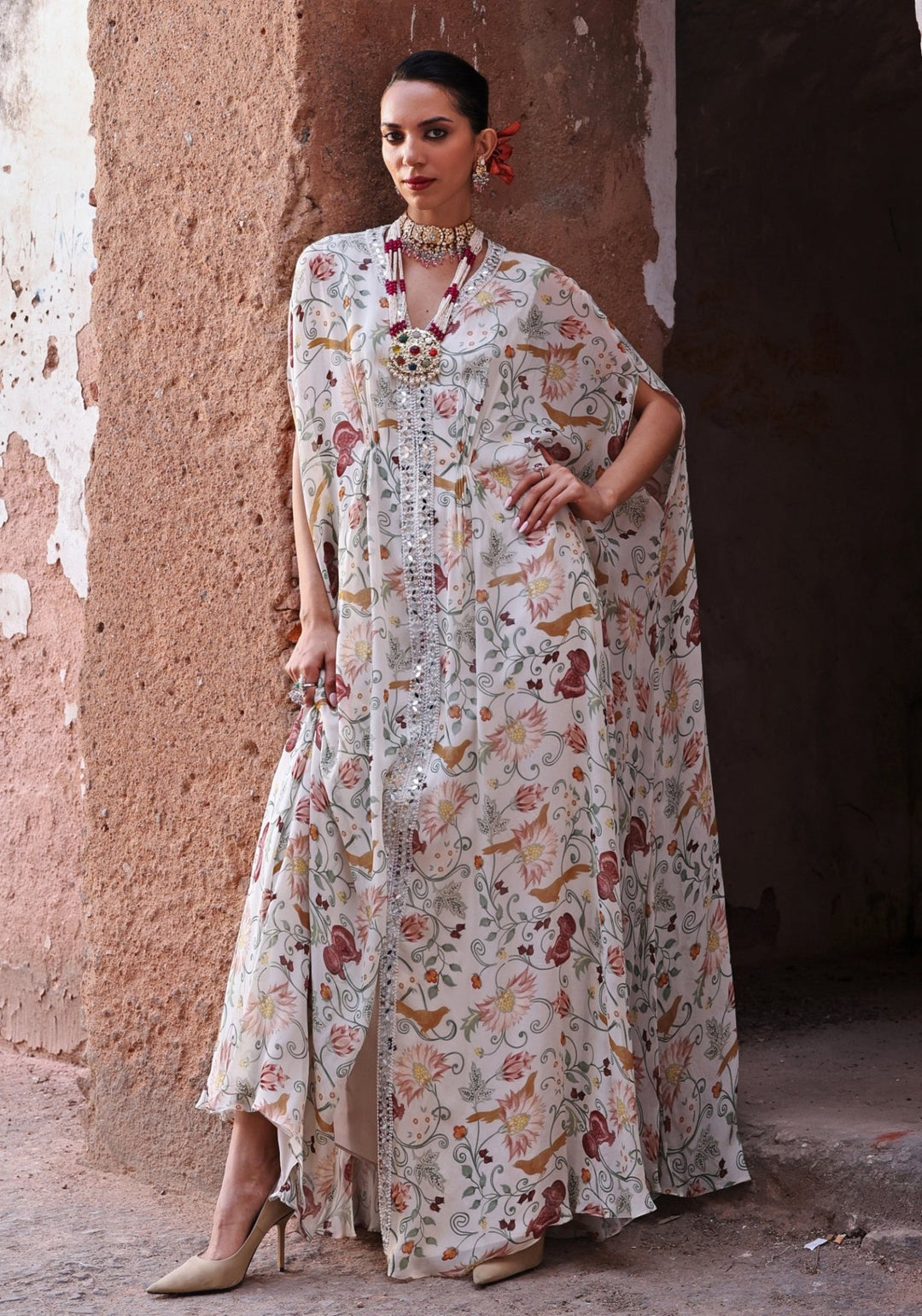 Ivory Printed Kaftan Seema Thukral - Fabilicious Fashion