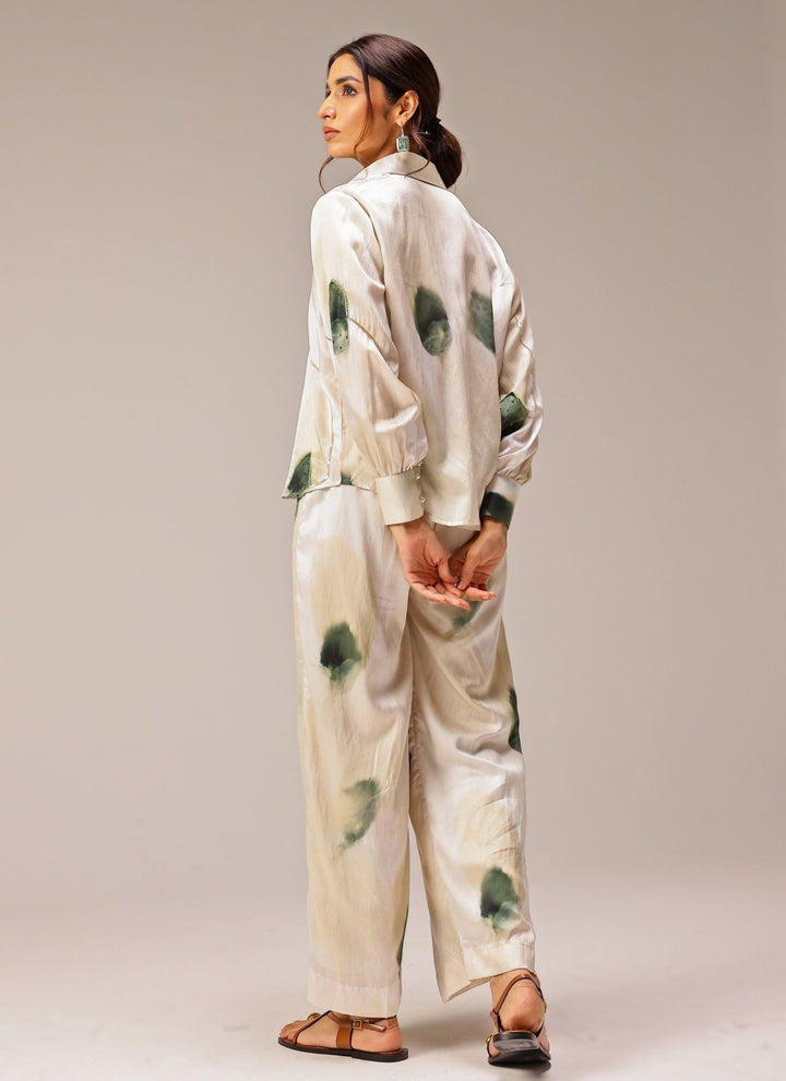 Studio Surbhi Ivory Printed Satin Co-Ord SetFabilicious Fashion