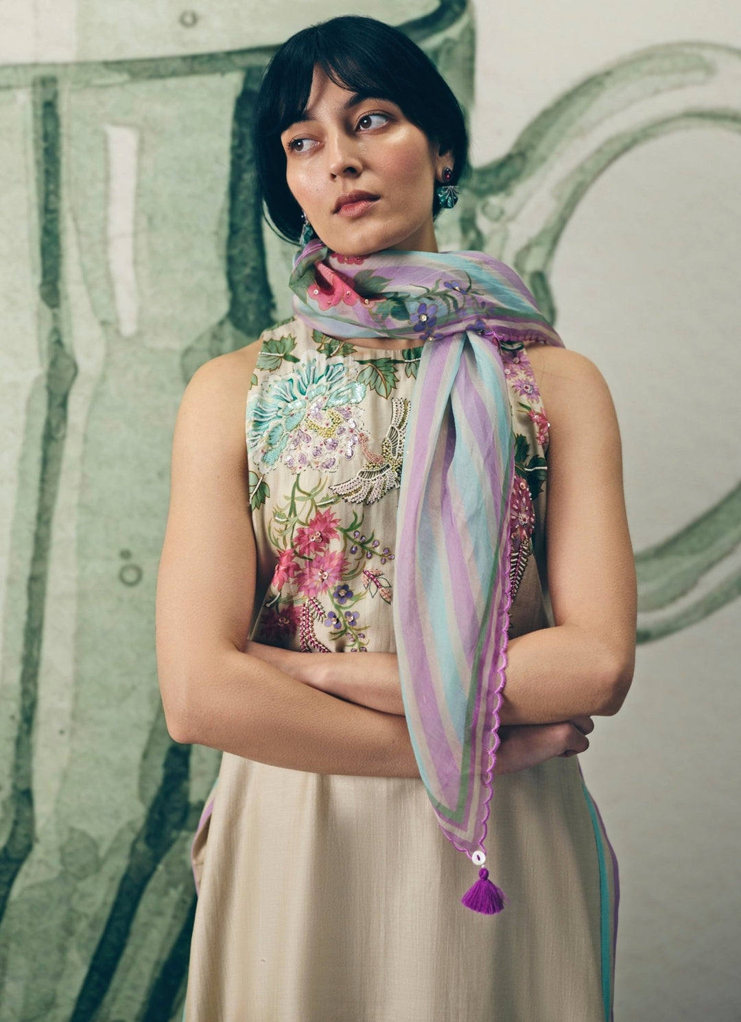 Paulmi and Harsh X Ease Ivory Printed Silk Kurta Pants SetFabilicious Fashion