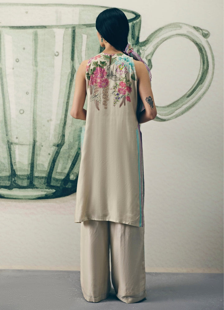 Paulmi and Harsh X Ease Ivory Printed Silk Kurta Pants SetFabilicious Fashion