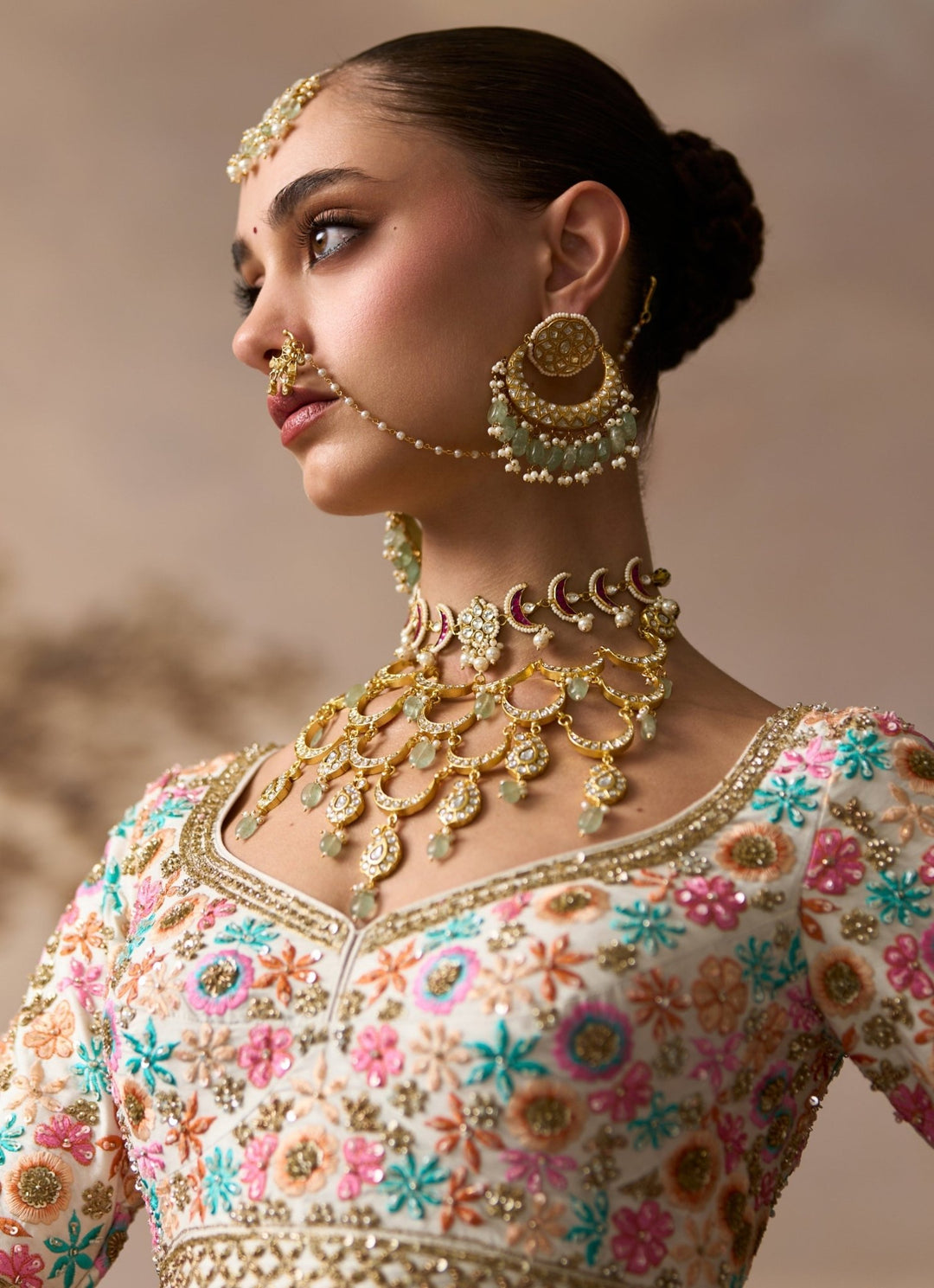 Angad Singh Ivory Raw Silk Double Dupatta Bridal LehengaFabilicious Fashion
