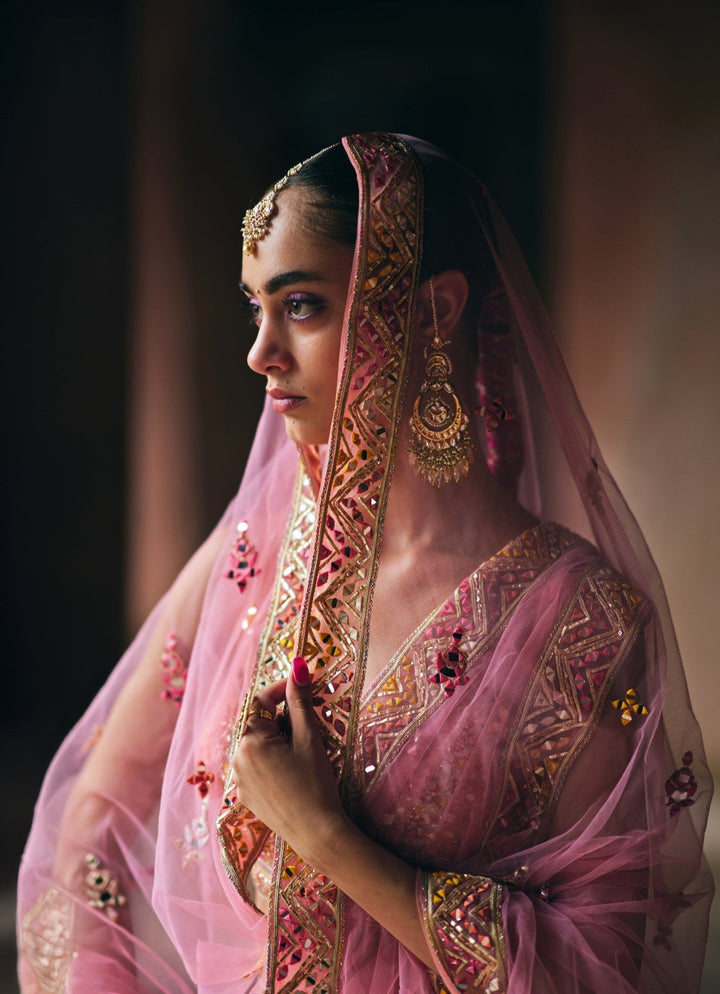 Ivory Raw Silk Embroidered Lehenga Set Angad Singh - Fabilicious Fashion