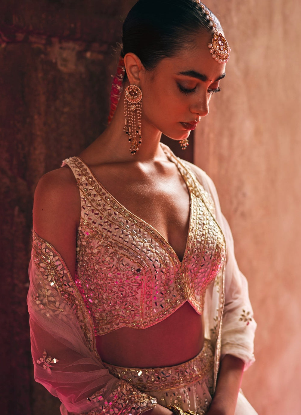 Ivory Raw Silk Lehenga Set Angad Singh - Fabilicious Fashion