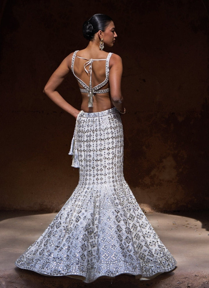 Angad Singh Ivory Raw Silk Mermaid Lehenga SetFabilicious Fashion