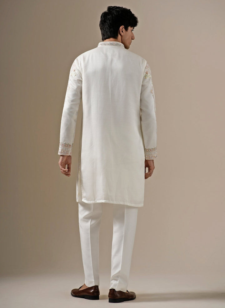 Darzi House Ivory Silk Blend Kurta Pants SetFabilicious Fashion