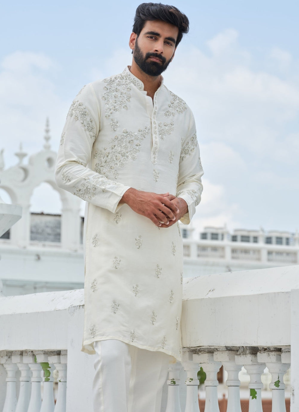 Darzi House Ivory Silk Blend Kurta SetFabilicious Fashion