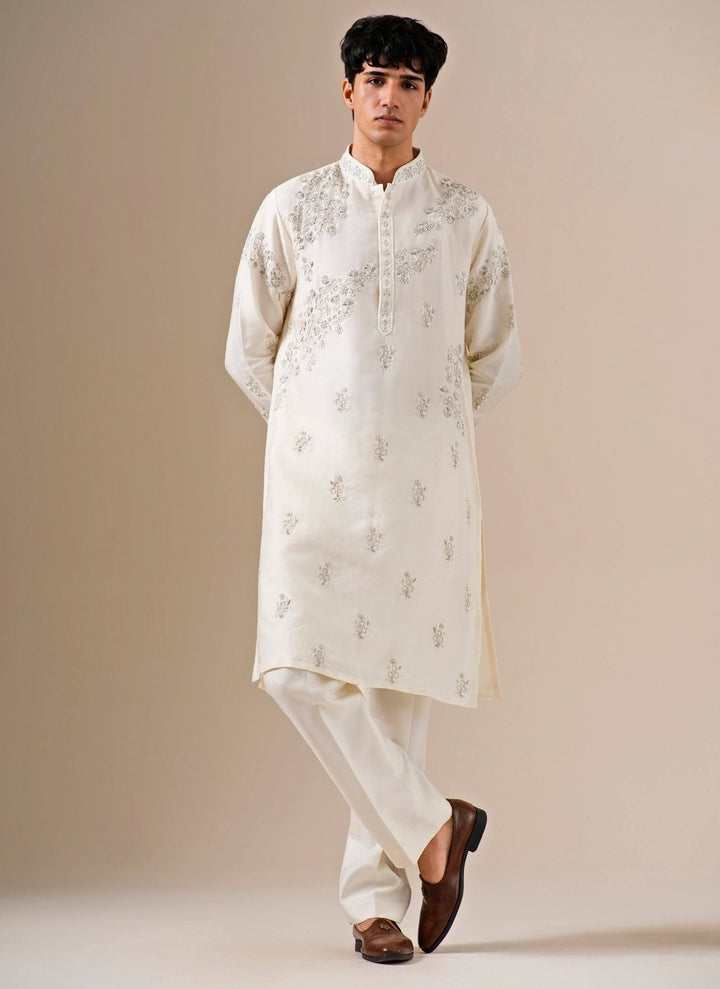 Darzi House Ivory Silk Blend Kurta SetFabilicious Fashion