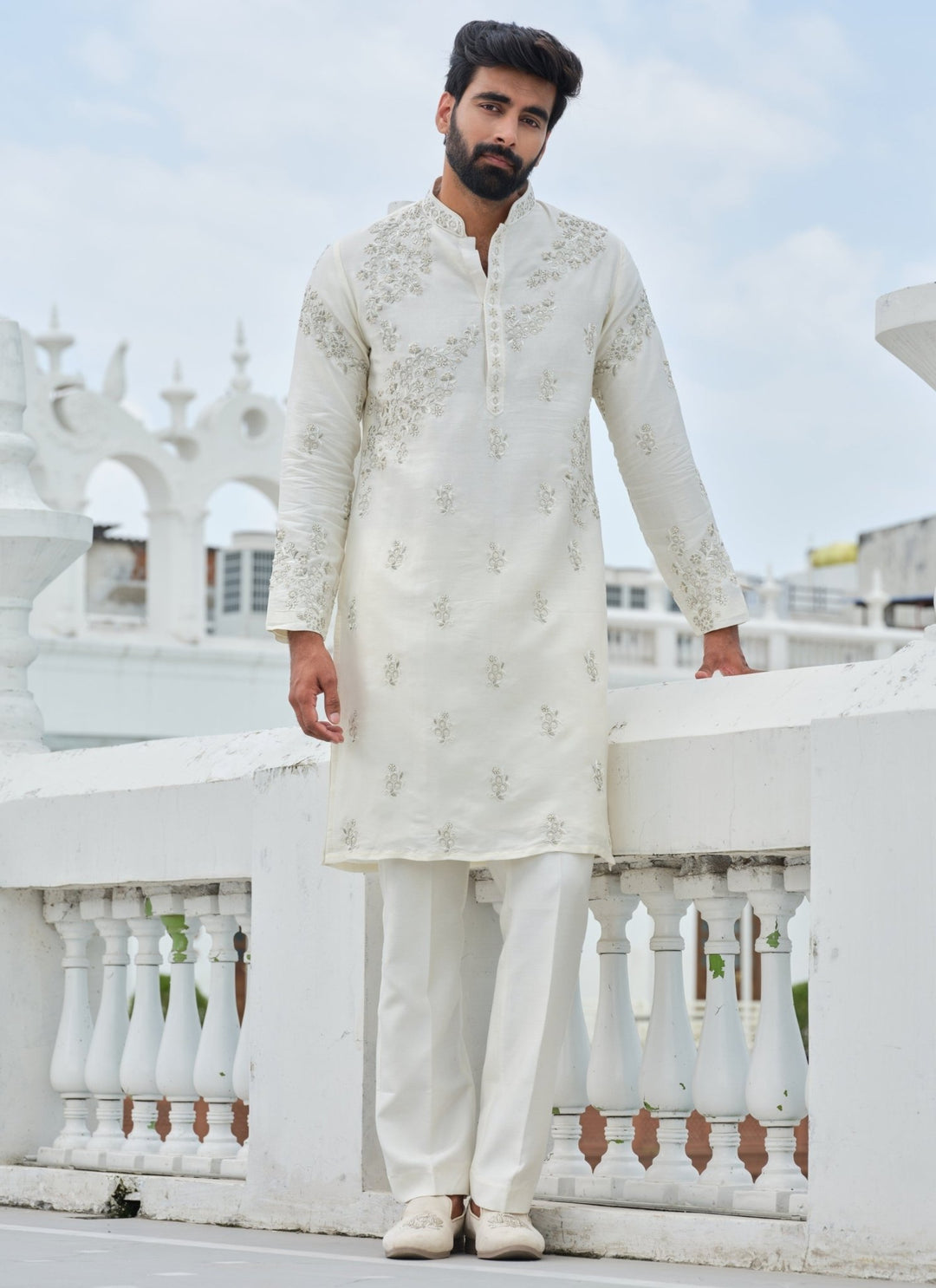Darzi House Ivory Silk Blend Kurta SetFabilicious Fashion