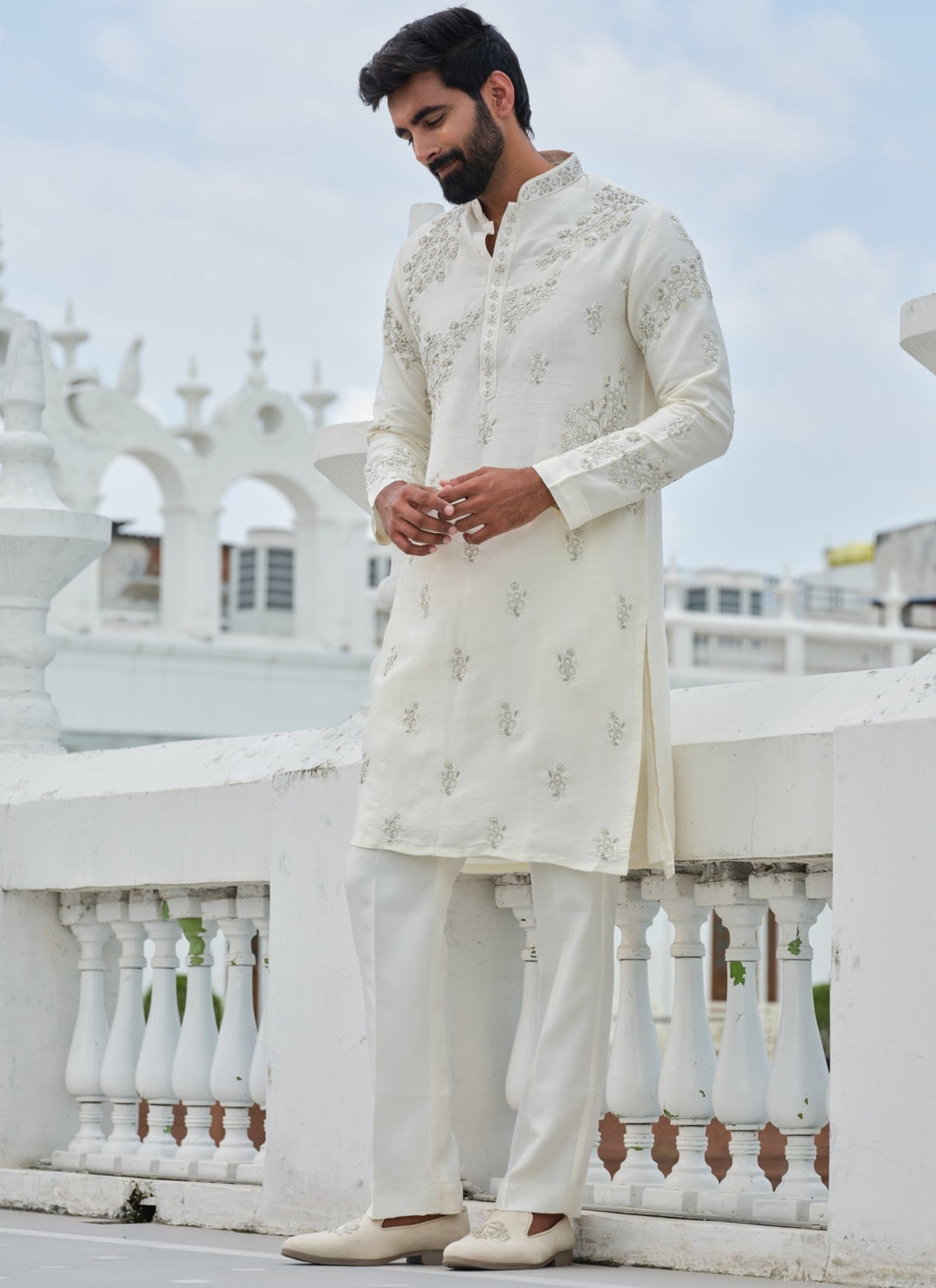 Darzi House Ivory Silk Blend Kurta SetFabilicious Fashion