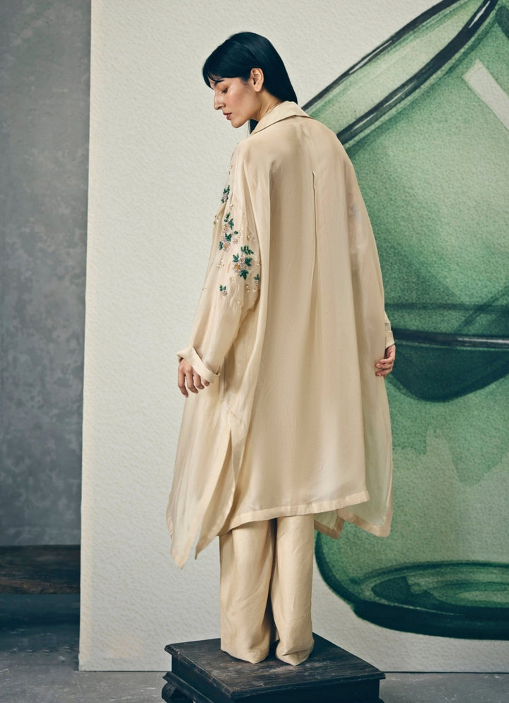 Paulmi and Harsh X Ease Ivory Silk Jumpsuit With JacketFabilicious Fashion