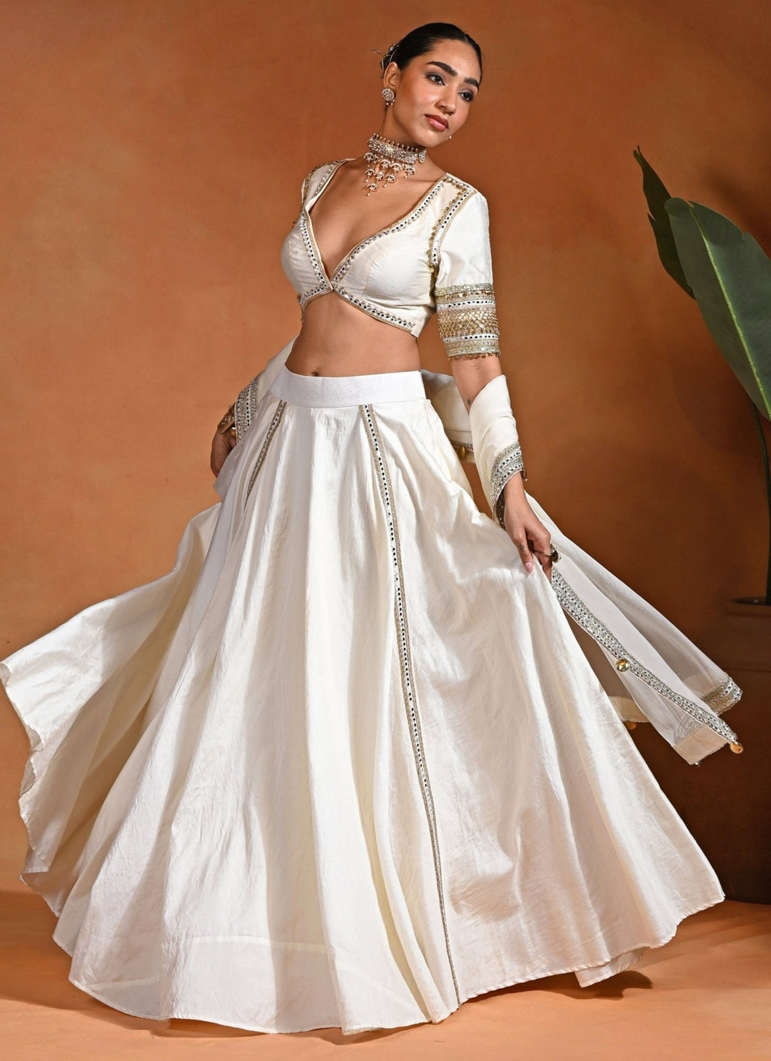 Rishi and Vibhuti Ivory Silk Lehenga SetFabilicious Fashion