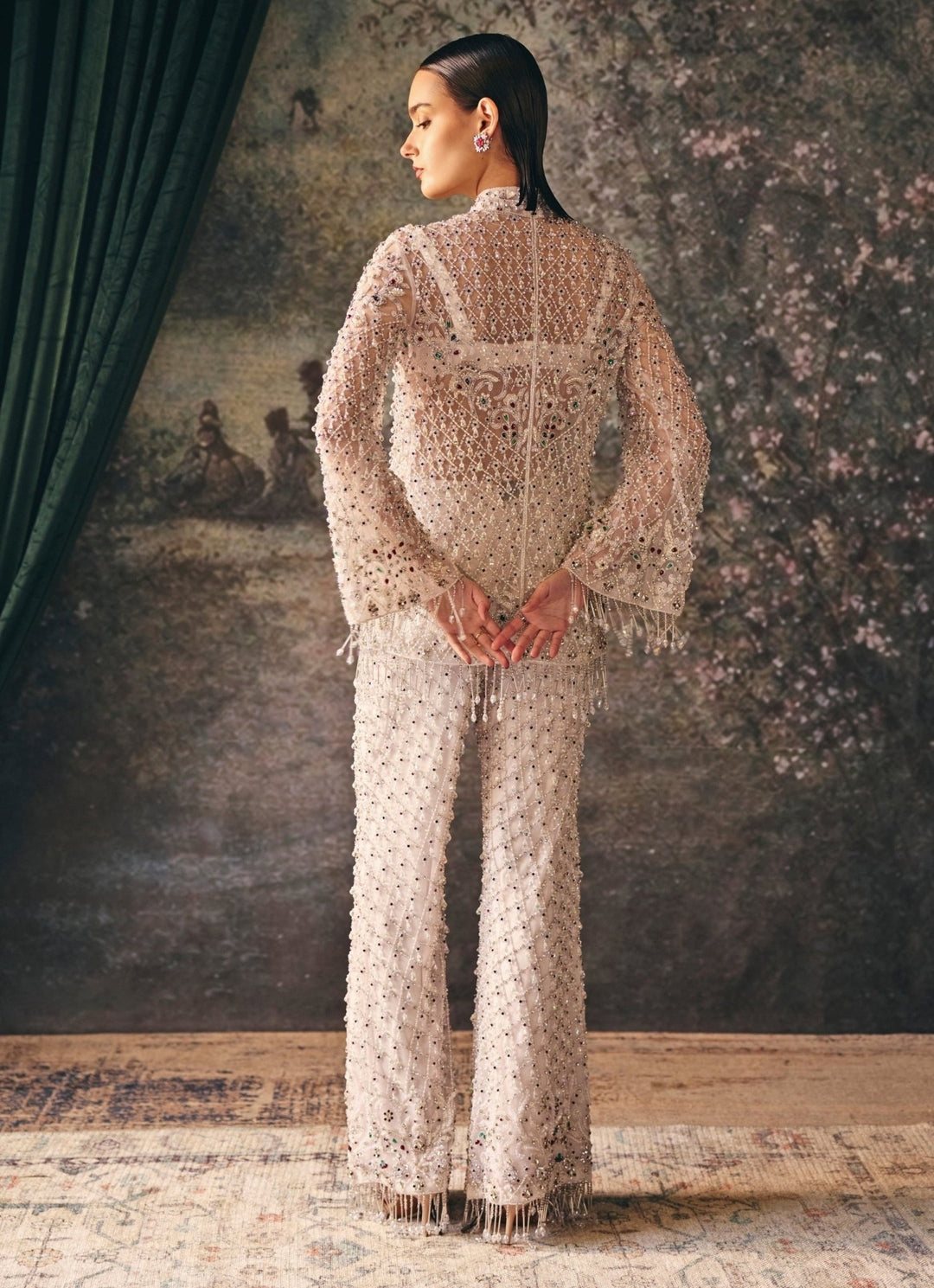 Mani Bhatia Ivory Soft Net Jacket Sharara SetFabilicious Fashion