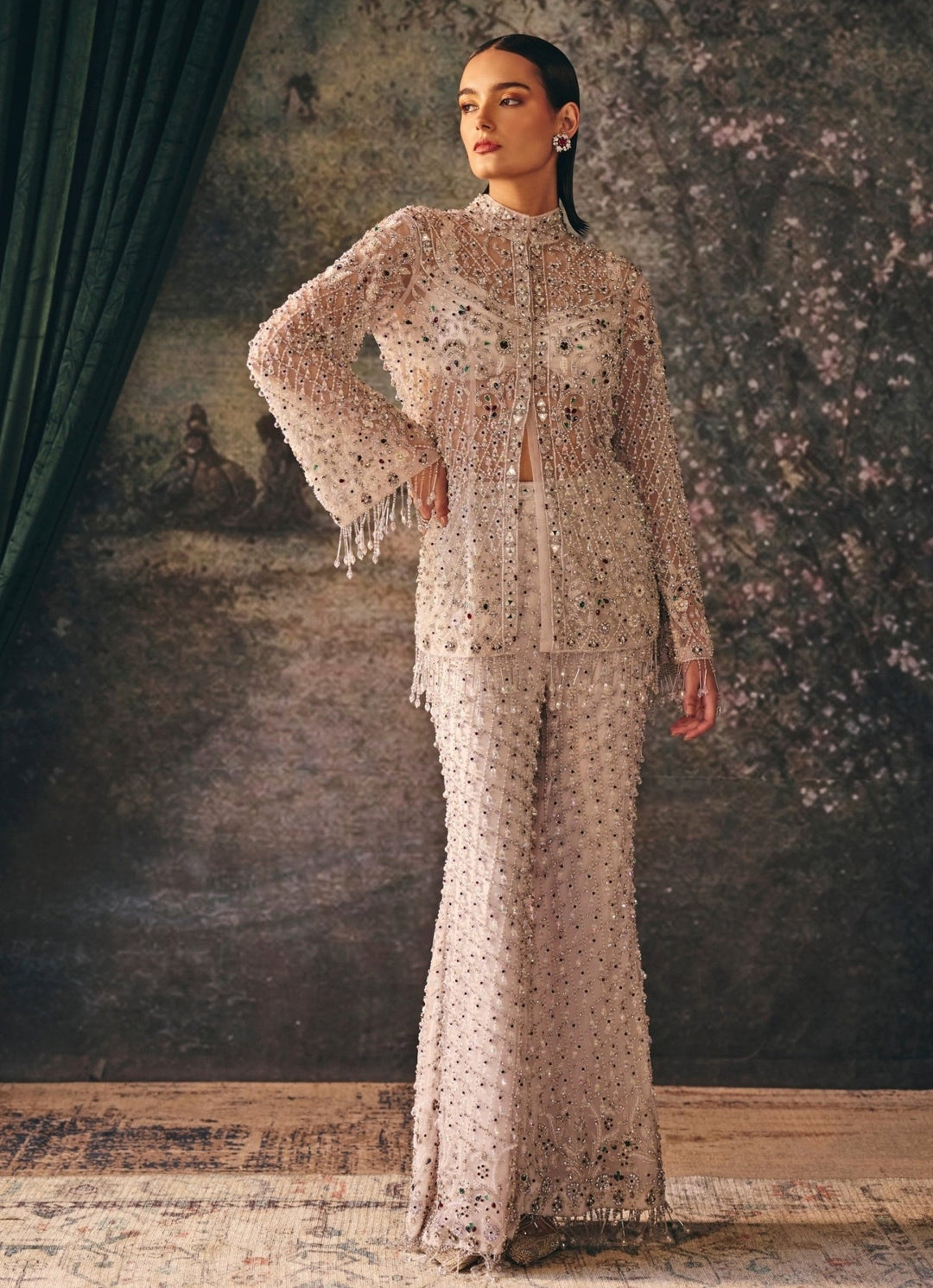Mani Bhatia Ivory Soft Net Jacket Sharara SetFabilicious Fashion