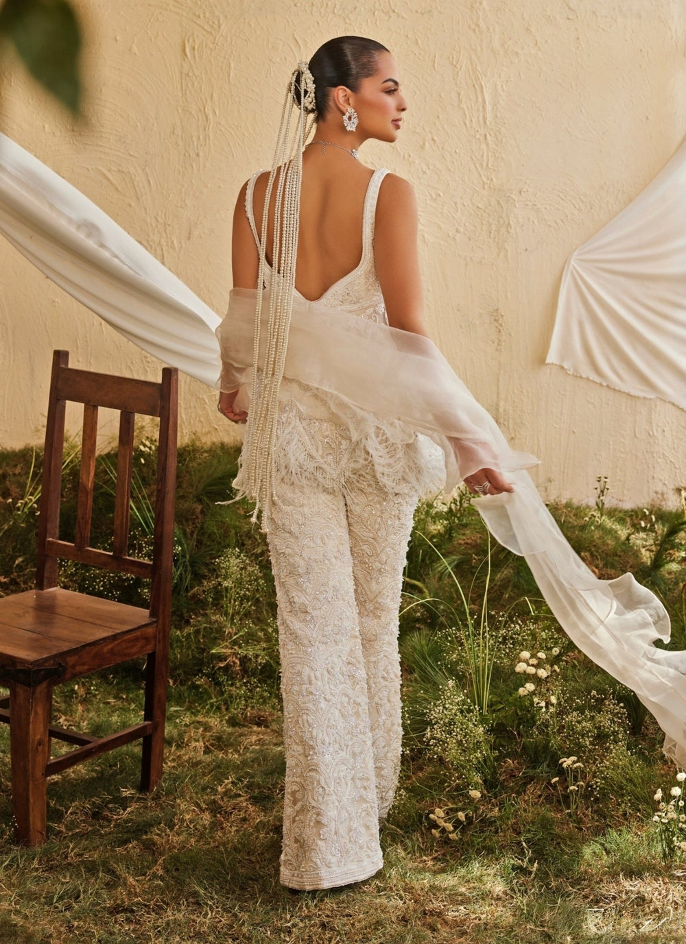 Mani Bhatia Ivory Soft Net Peplum Kurta Sharara SetFabilicious Fashion