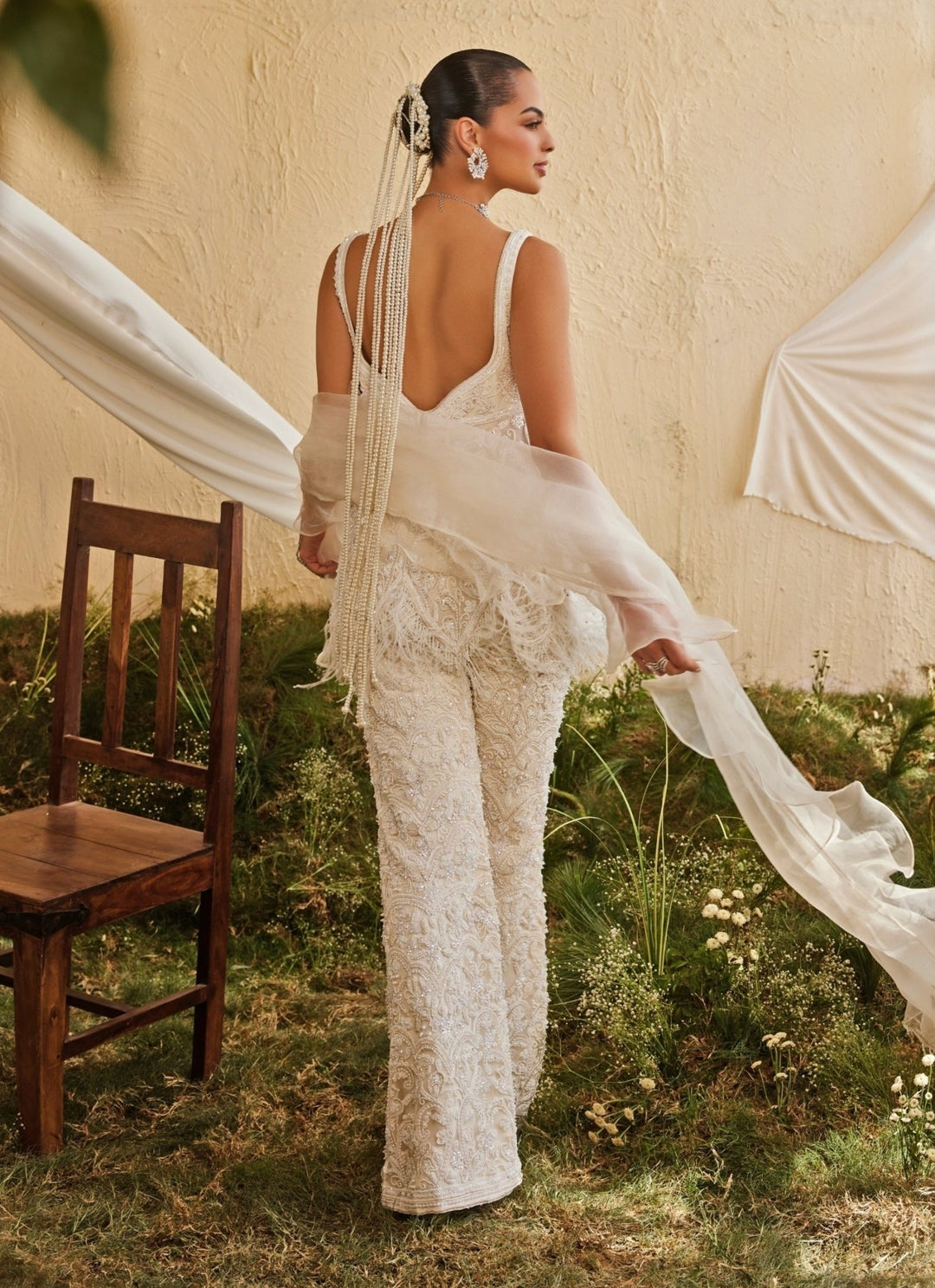 Mani Bhatia Ivory Soft Net Peplum Kurta Sharara SetFabilicious Fashion