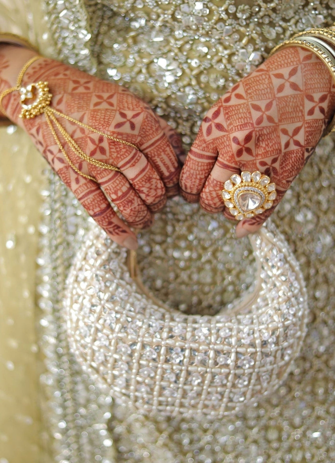 Ivory Suede Embellished Hobo Bag House of Kosha - Fabilicious Fashion