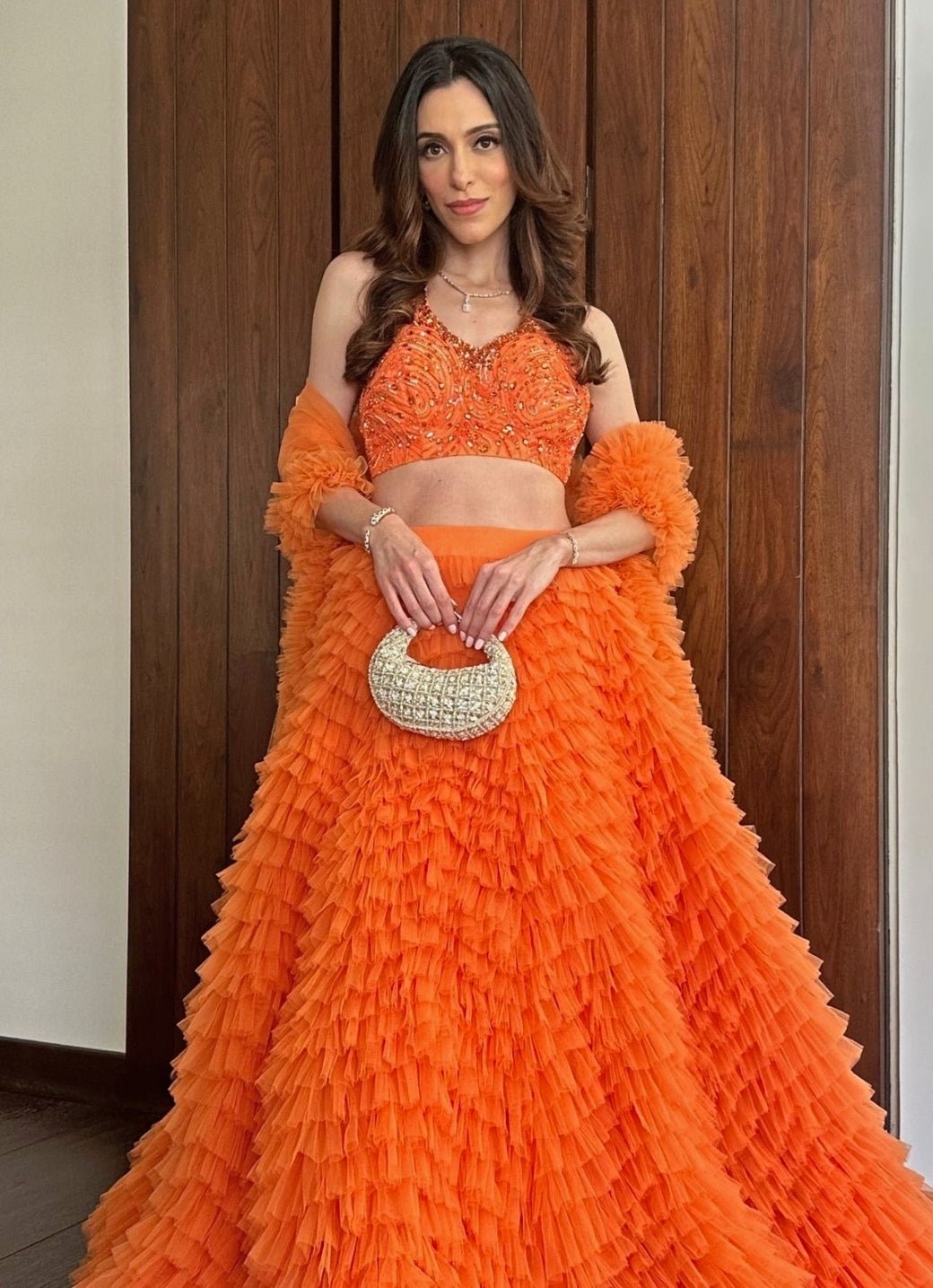 Ivory Suede Embellished Hobo Bag House of Kosha - Fabilicious Fashion