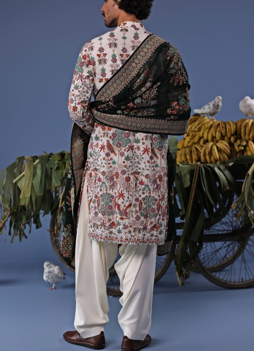 Ivory Thread Embroidered Kurta Patiala Pant Set Kalpraag - Fabilicious Fashion