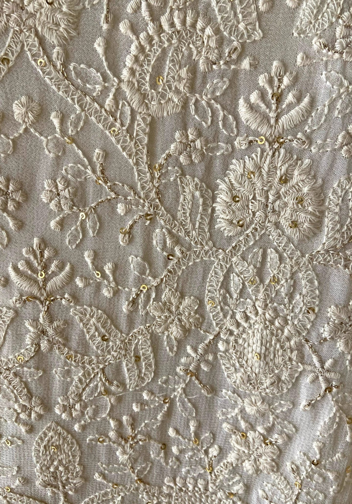 Ivory Thread Work Silk Sherwani Jacket Set Priti Sahni - Men - Fabilicious Fashion