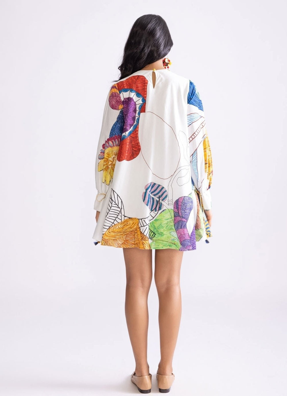 Ivory Tribal Print Dress Saaksha & Kinni - Fabilicious Fashion