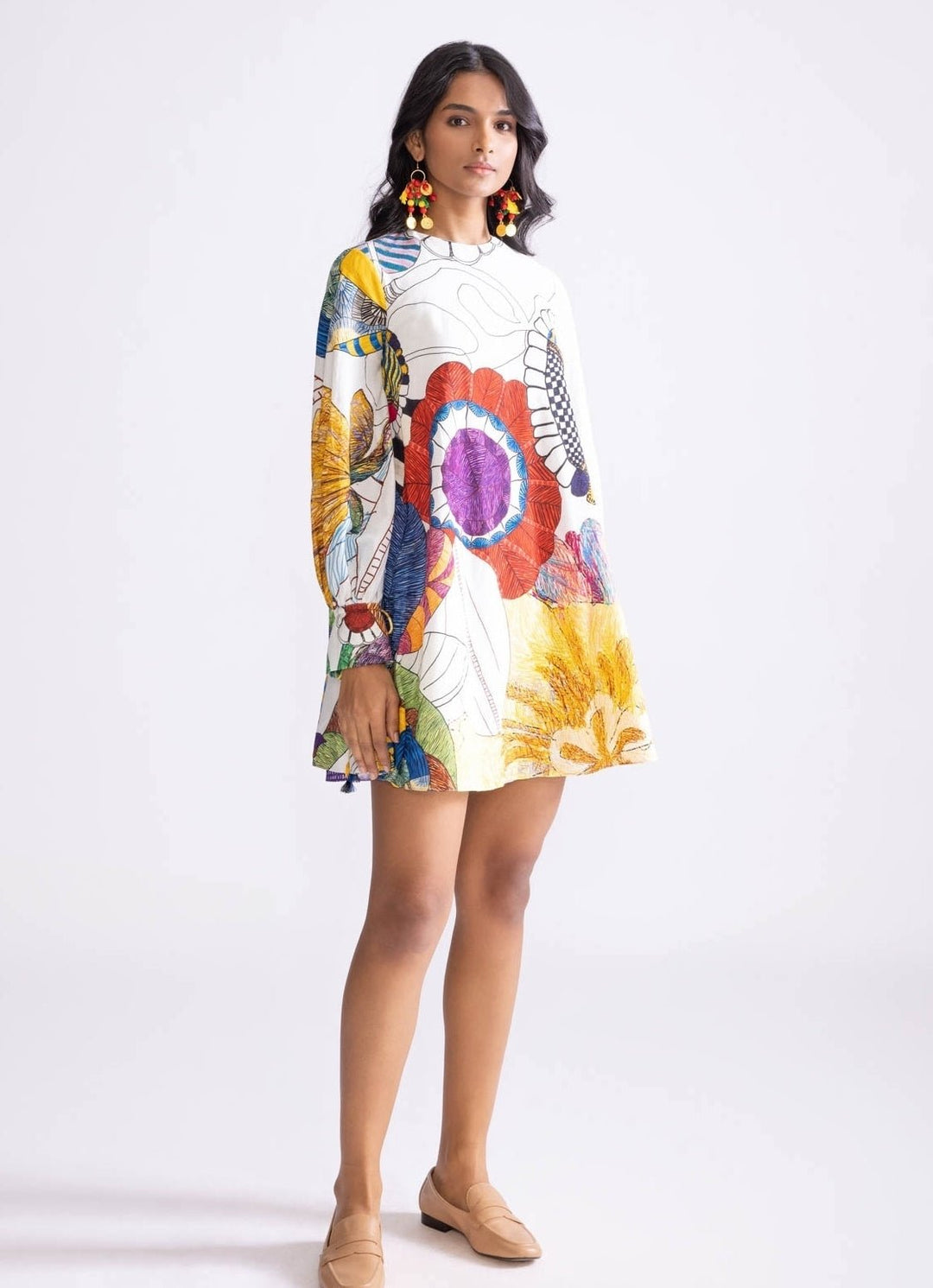 Ivory Tribal Print Dress Saaksha & Kinni - Fabilicious Fashion