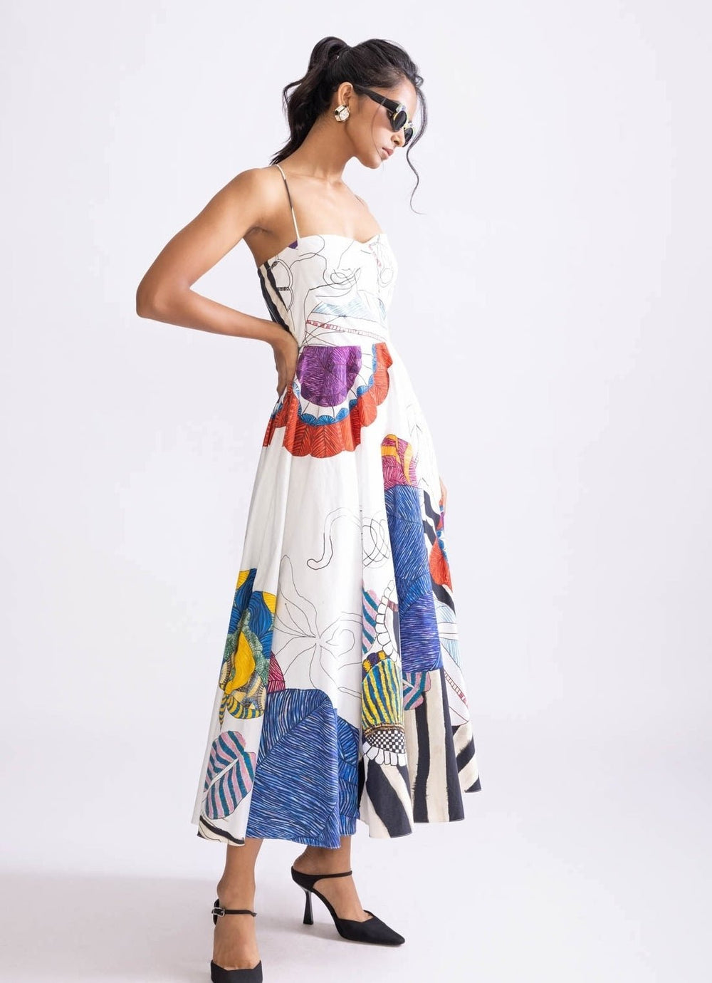Ivory Tribal Print Dress Saaksha & Kinni - Fabilicious Fashion