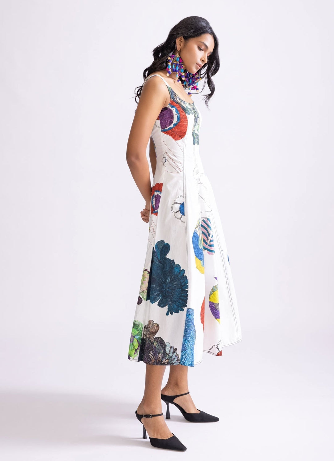 Ivory Tribal Print Dress Saaksha & Kinni - Fabilicious Fashion