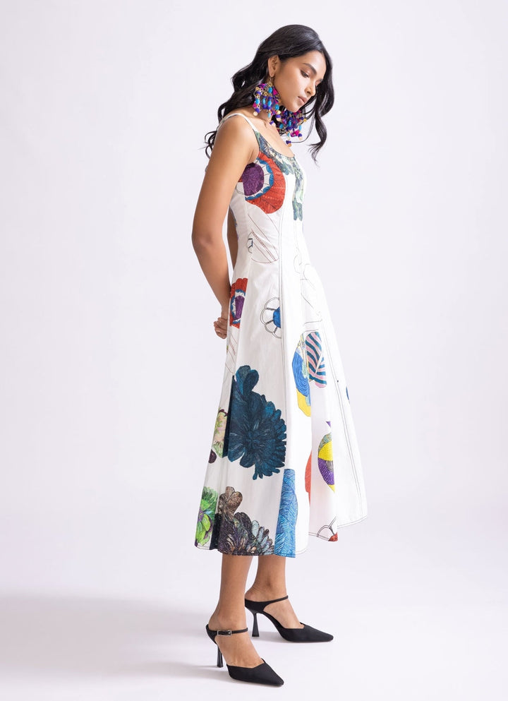 Ivory Tribal Print Dress Saaksha & Kinni - Fabilicious Fashion