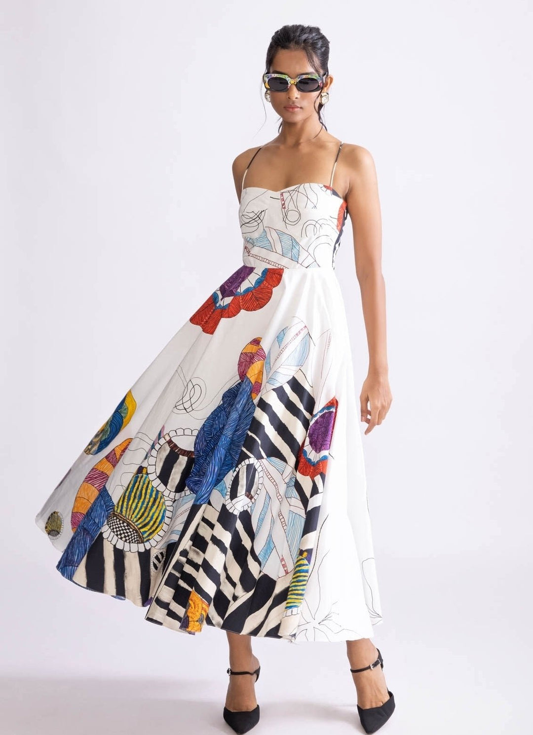 Ivory Tribal Print Dress Saaksha & Kinni - Fabilicious Fashion