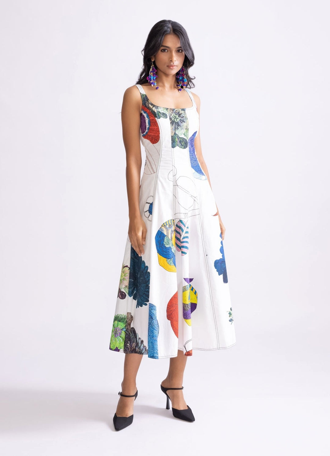 Ivory Tribal Print Dress Saaksha & Kinni - Fabilicious Fashion