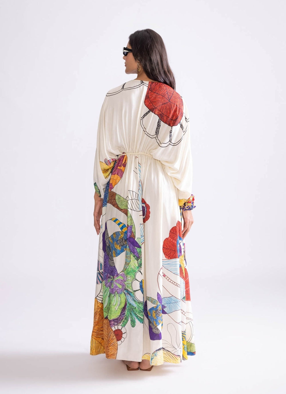 Ivory Tribal Print Kaftan Saaksha & Kinni - Fabilicious Fashion