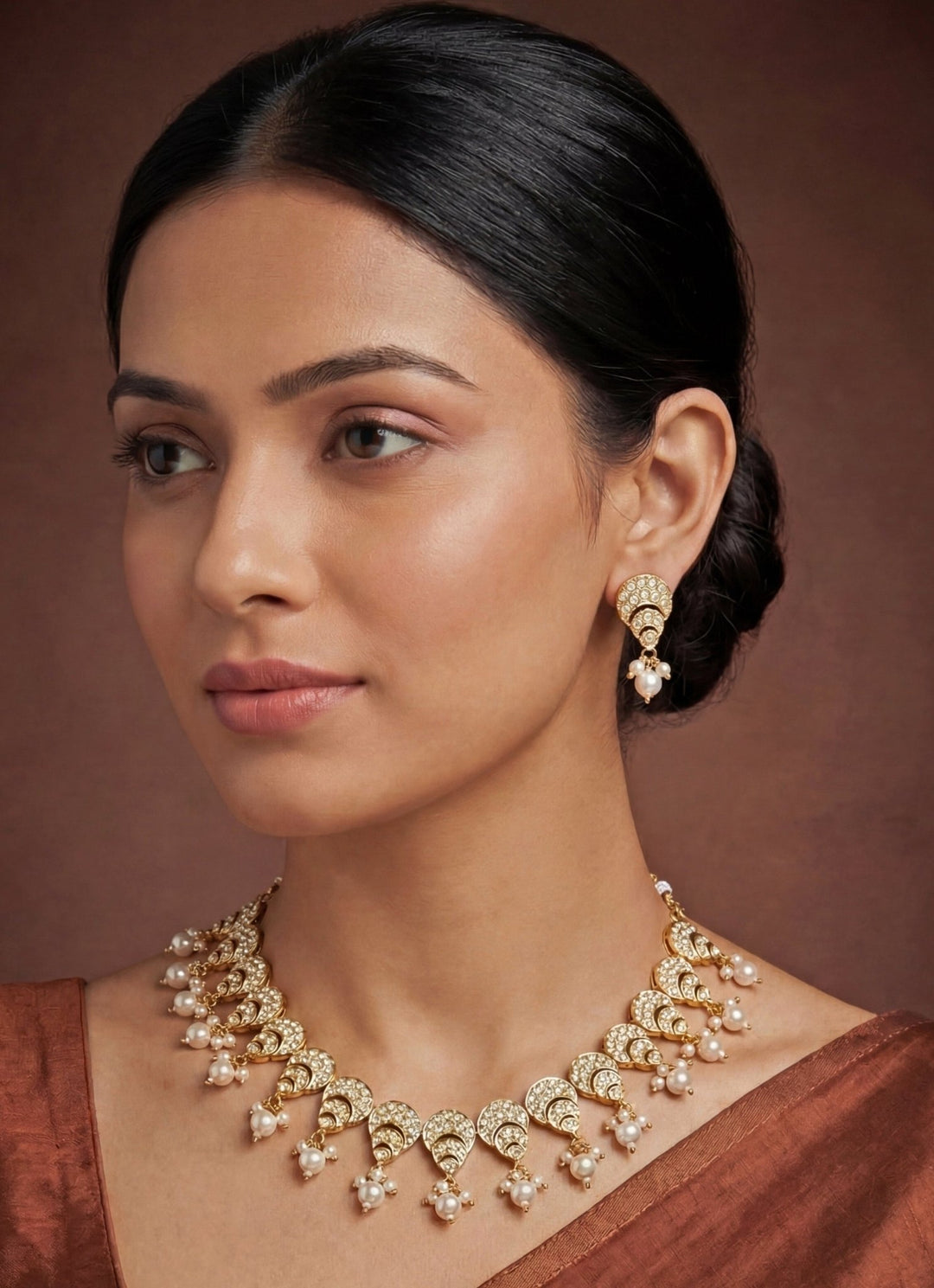 Zevar by Geeta Jadau Gold Plated Necklace SetFabilicious Fashion