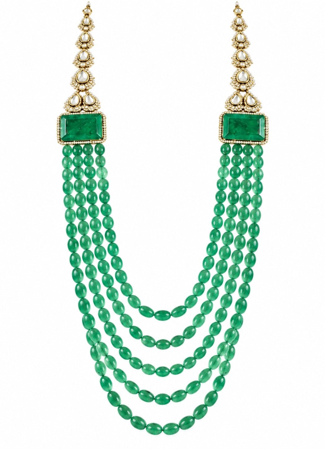 Vivinia By Vidhi Mehra Jade Green Layered Beaded Kundan Groom MalaFabilicious Fashion