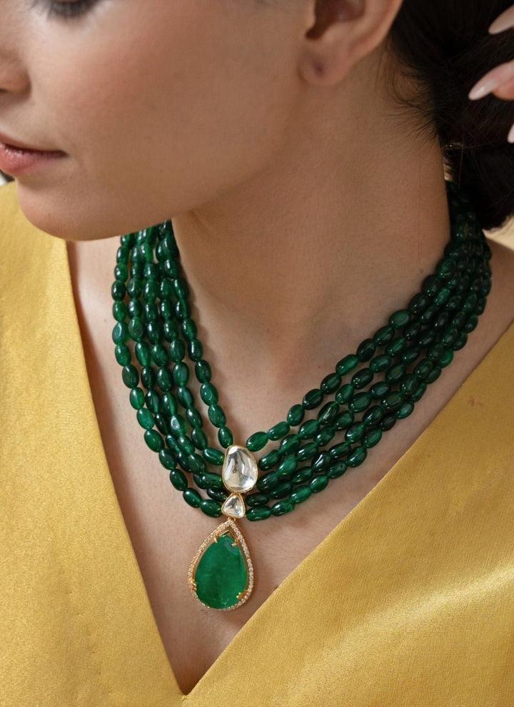 Do Taara Jade Green Polki NecklaceFabilicious Fashion