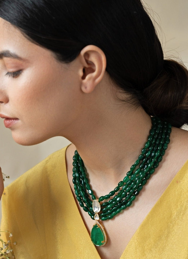 Do Taara Jade Green Polki NecklaceFabilicious Fashion