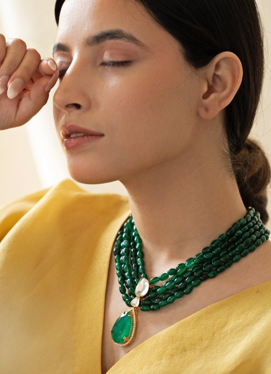 Do Taara Jade Green Polki NecklaceFabilicious Fashion